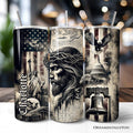 Patriotic Christian 20oz Personalized Tumbler With Lid and Stainless Steel Straw, One Nation Under God Gift Cup