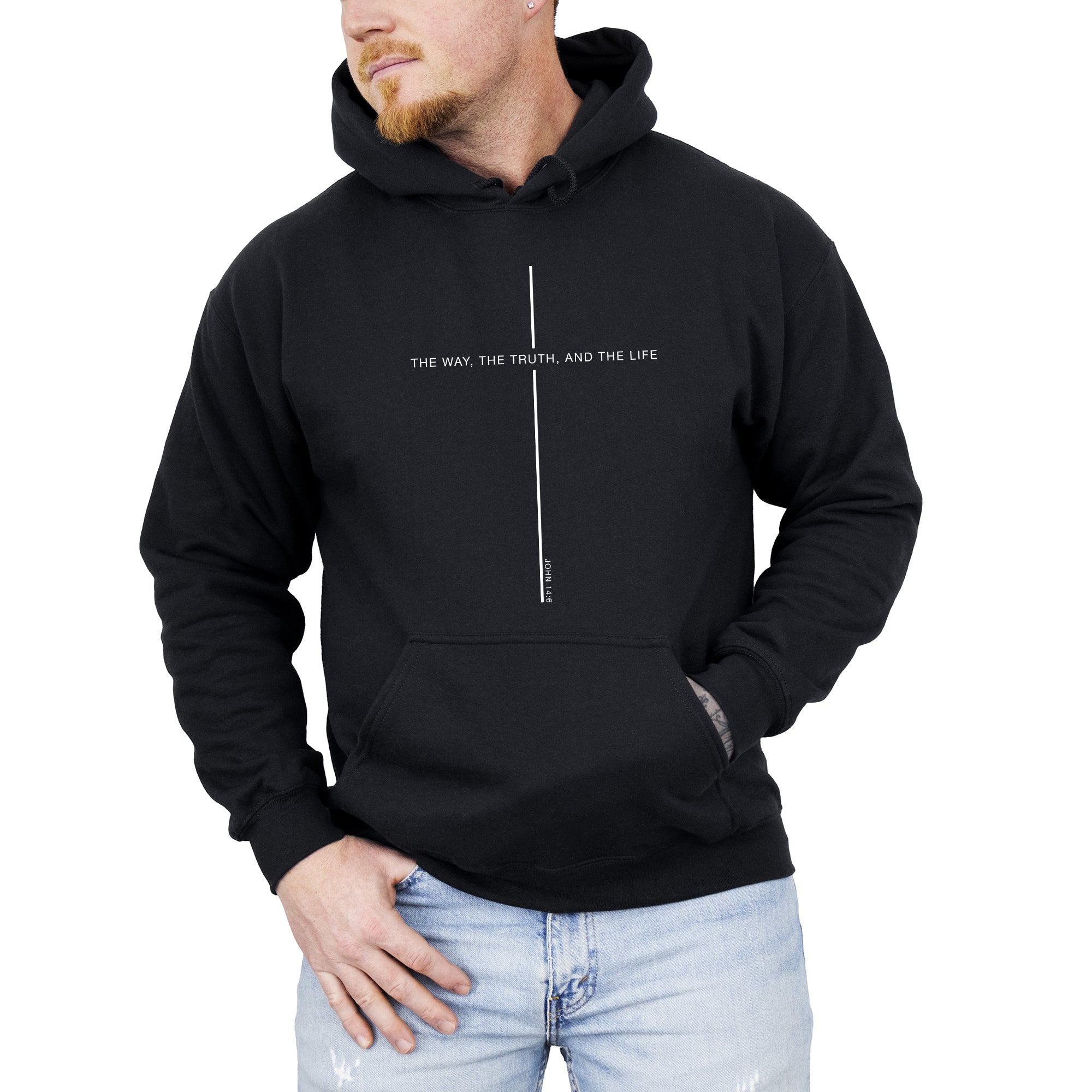 The Way The Truth The Life, John, Faith, Christian, Jesus, Gospel, Religious Hoodie, Hooded Sweatshirt